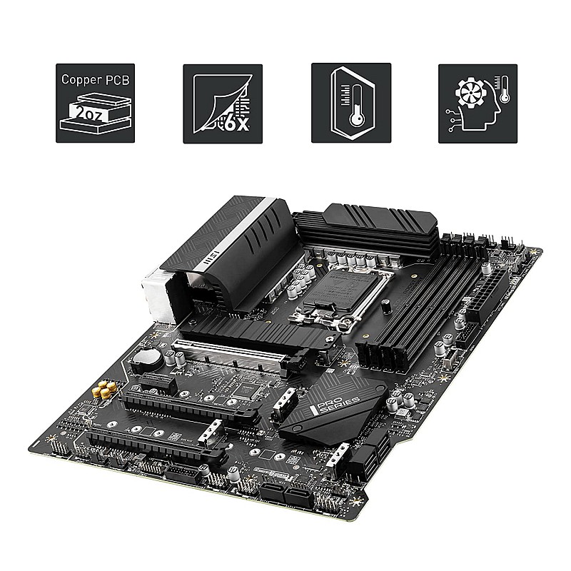 MSI PRO Z690-A DDR4 Gaming Motherboard ATX 12th Gen Intel Core, LGA 1700 Socket DDR4 Black