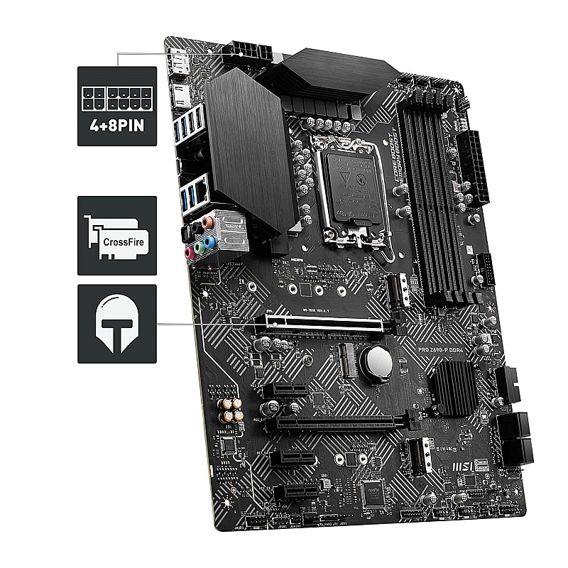 MSI PRO Z690-A DDR4 Gaming Motherboard ATX 12th Gen Intel Core, LGA 1700 Socket DDR4 Black