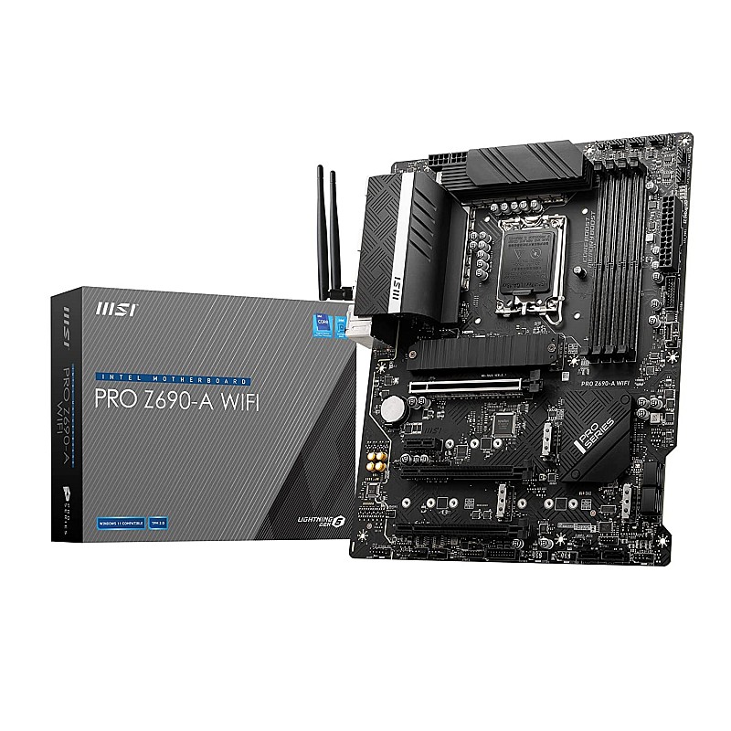 MSI PRO Z690-A DDR4 Gaming Motherboard ATX 12th Gen Intel Core, LGA 1700 Socket DDR4 Black