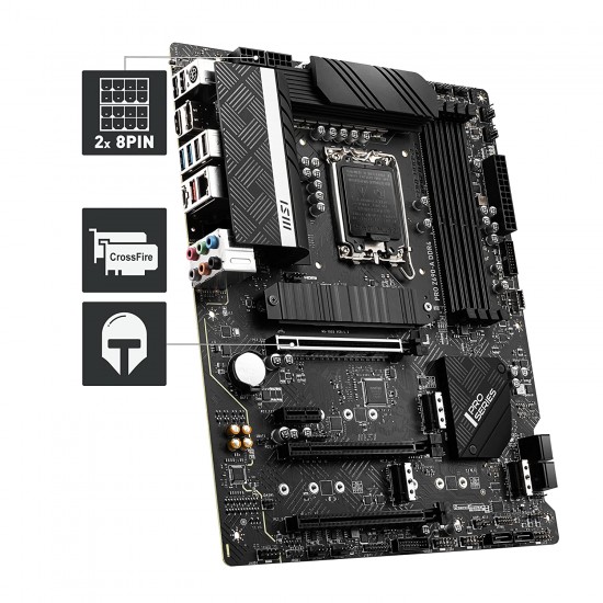MSI PRO Z690-A DDR4 Gaming Motherboard ATX 12th Gen Intel Core, LGA 1700 Socket DDR4 Black