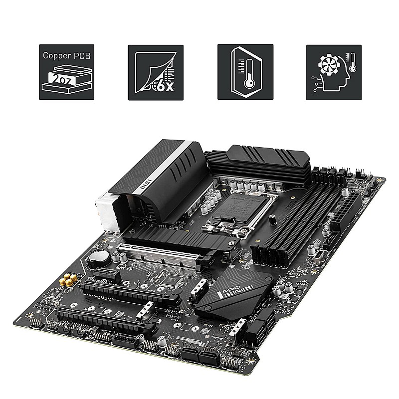 MSI PRO Z690-A DDR4 Gaming Motherboard ATX 12th Gen Intel Core, LGA 1700 Socket DDR4 Black