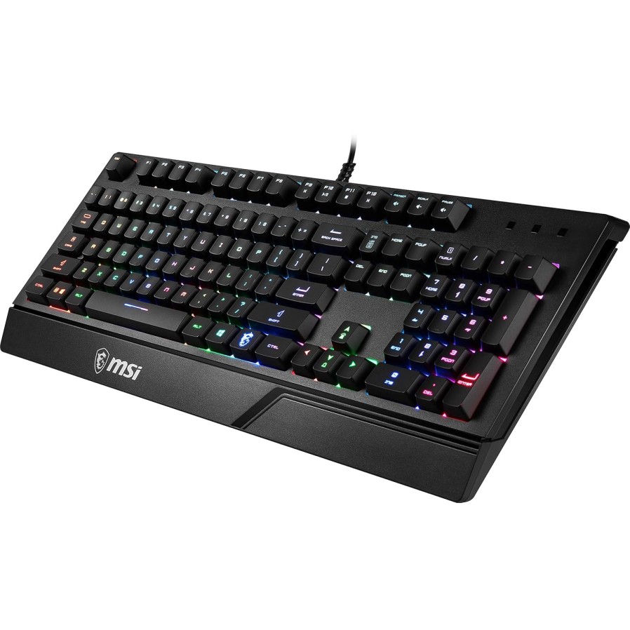 MSI Vigor GK20 US Backlit RGB Wired Dedicated Hotkeys Anti-Ghosting Water Resistant Gaming Keyboard Black MSI Vigor GK20 US Backlit RGB Wired Dedicated Hotkeys Anti-Ghosting Water Resistant Gaming Keyboard Black