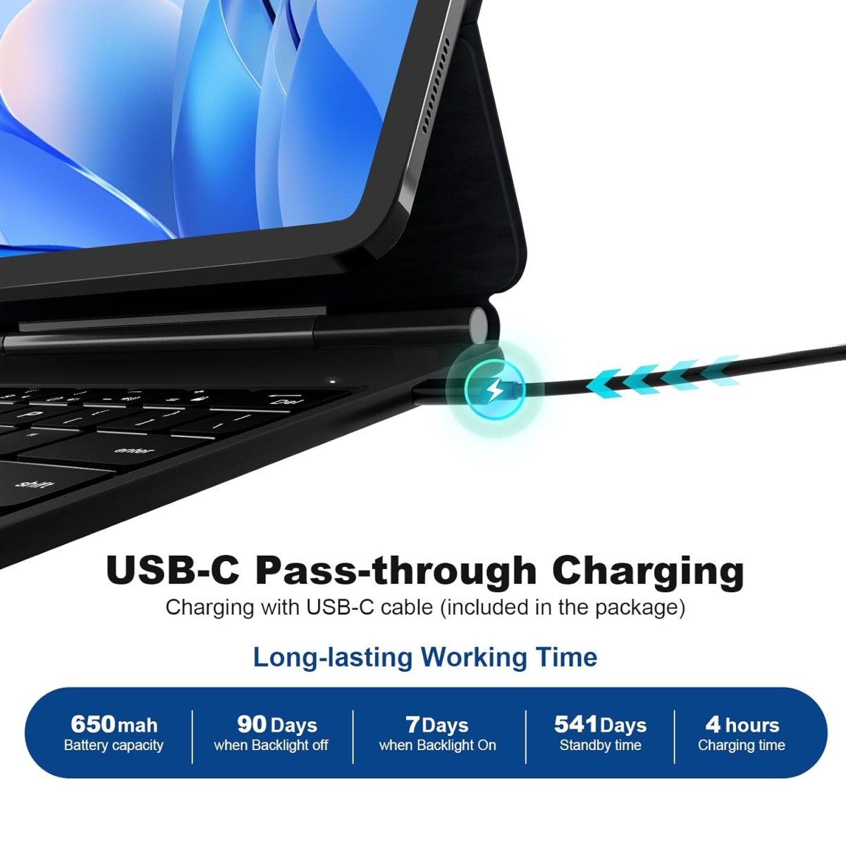 Magic Keyboard Case for iPad Air 13 Inch (M2 2024/ M3 2025) and iPad Pro 12.9 inch (3/4/5/6th Gen), Magnetic Stand Bluetooth iPad Keyboard with Precision Trackpad, Auto Sleep/Wake, Backlit Keys (Black)