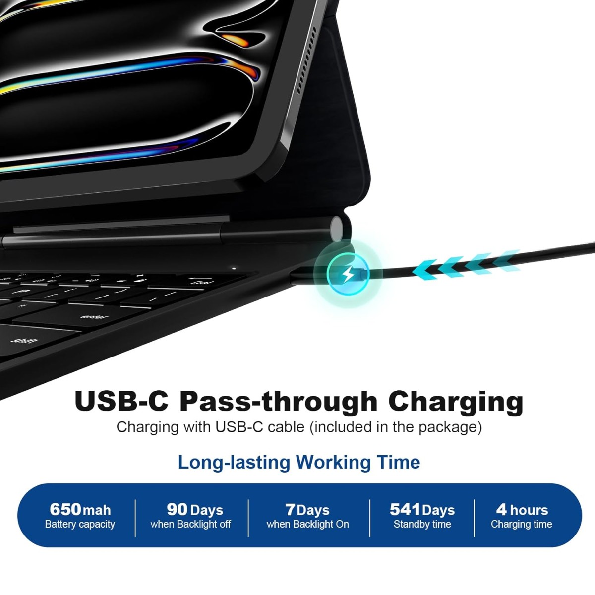 Magic Keyboard Case for iPad Air 13 Inch (M2 2024/ M3 2025) and iPad Pro 12.9 inch (3/4/5/6th Gen), Magnetic Stand Bluetooth iPad Keyboard with Precision Trackpad, Auto Sleep/Wake, Backlit Keys (Black)