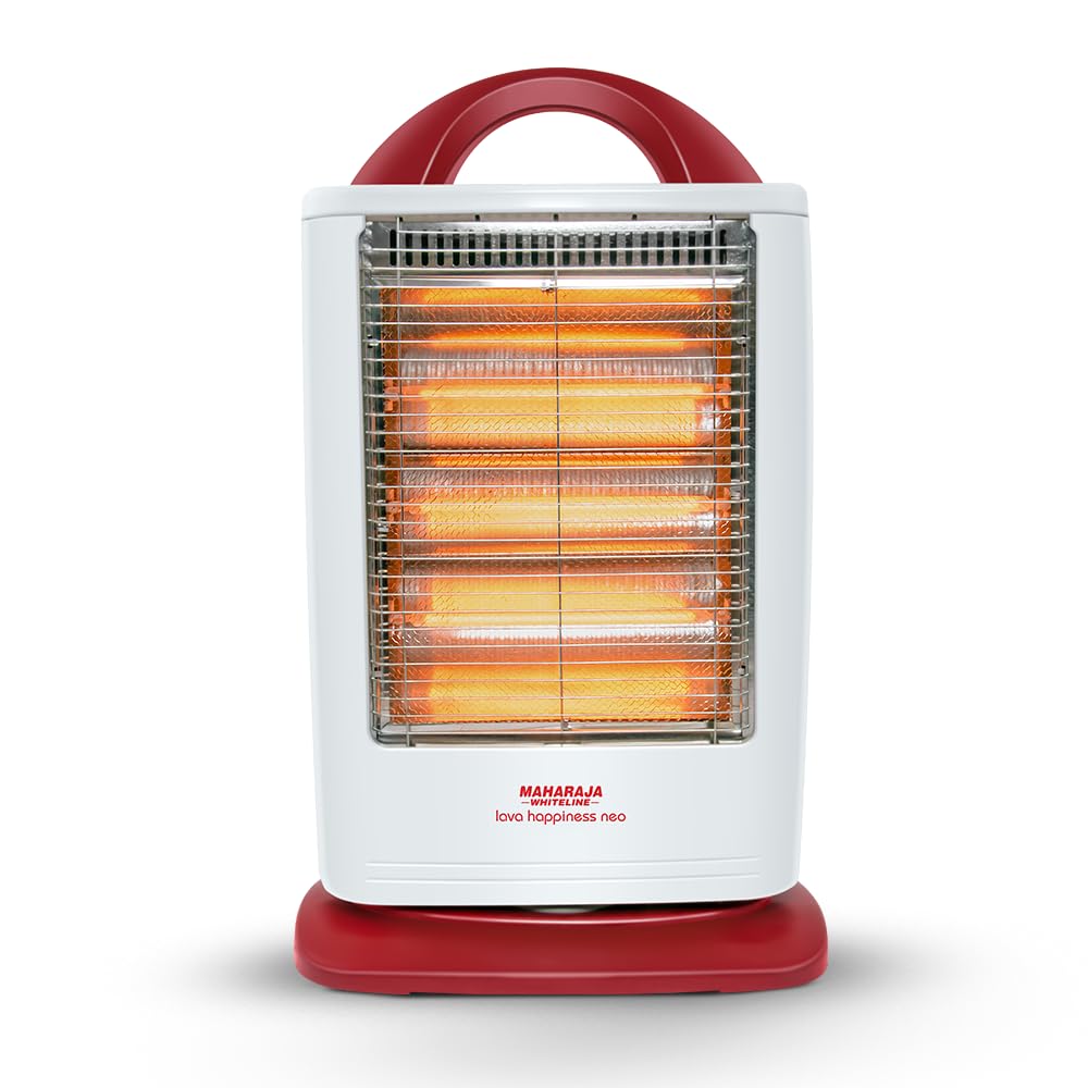 Maharaja Whiteline Lava Neo 1200-Watts Halogen Heater (White and Red)