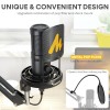 Maono AU-PM461S USB Condenser Mic for PC and Singing, ALL-IN-ONE Microphone Kit with Mic Gain, Boom Arm, Pop Filter for YouTube Recording, Gaming, Podcasting