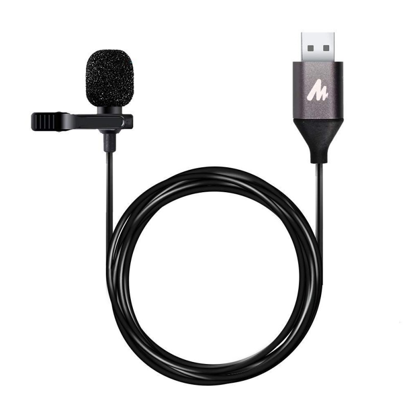 Maono AU-XLR10 XLR Collar Lavalier Microphone, Condenser Clip-on Mic for Audio Mixer, Recording Studio, YouTube