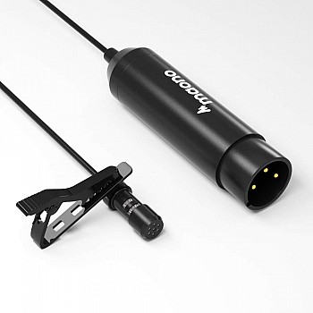 Maono AU-XLR10 XLR Collar Lavalier Microphone, Condenser Clip-on Mic for Audio Mixer, Recording Studio, YouTube