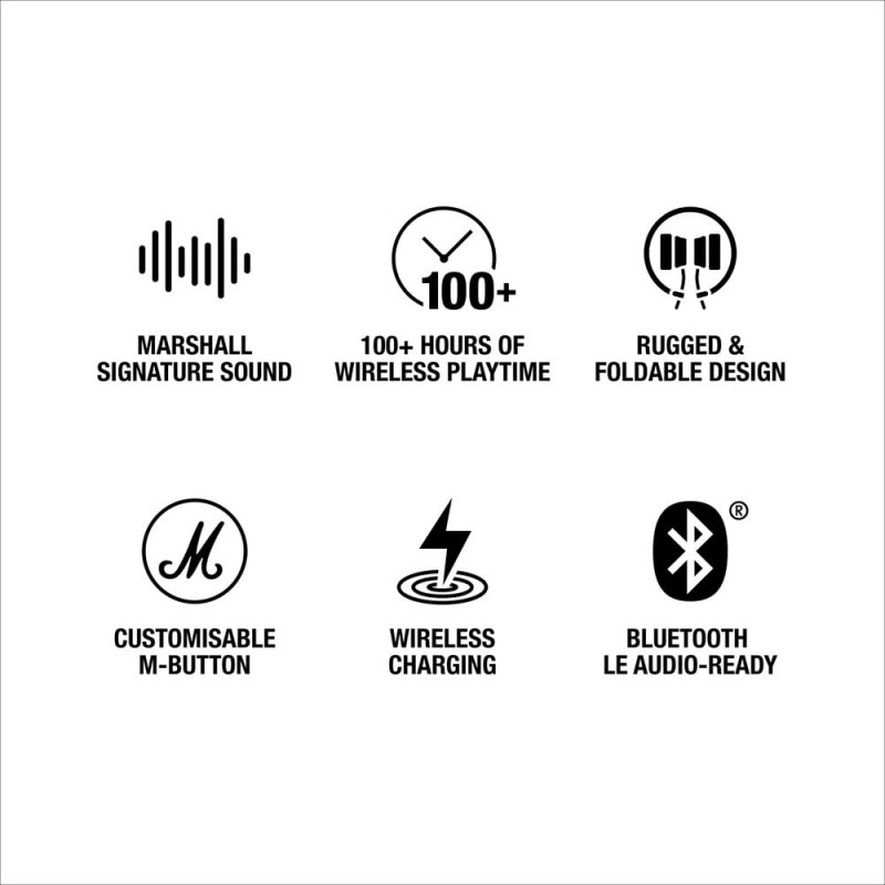 Marshall Major V Wireless On Ear Headphones, Black Marshall Major V Wireless On Ear Headphones, Black