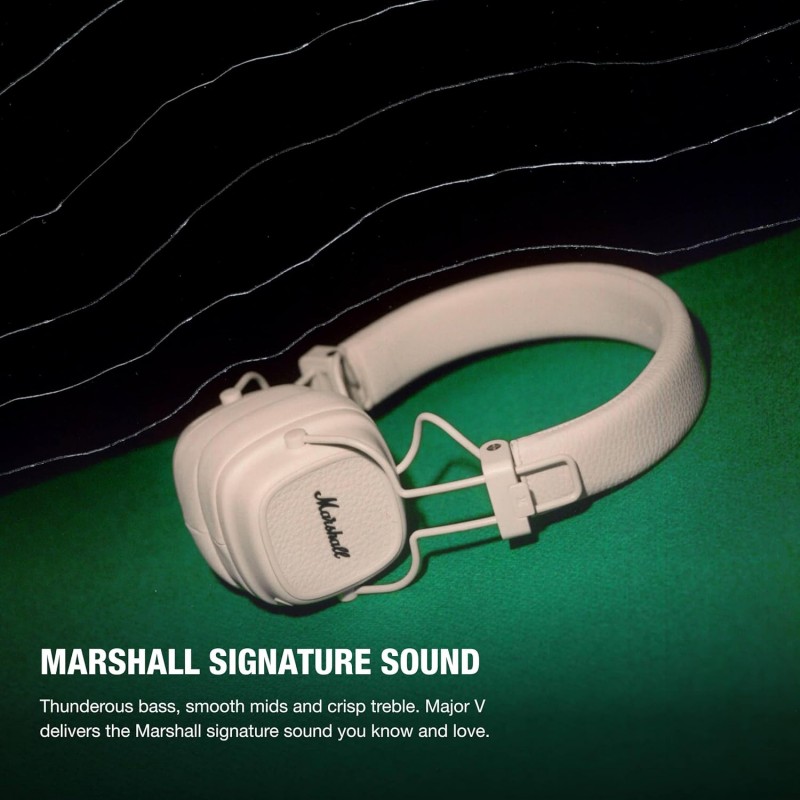 Marshall Major V Wireless On Ear Headphones, Black Marshall Major V Wireless On Ear Headphones, Black
