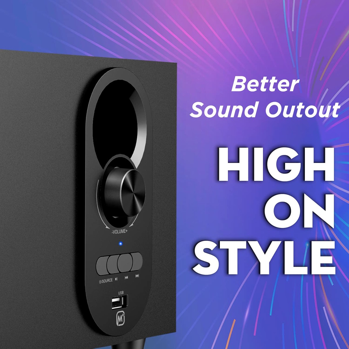 Matata MTM21311 True 12 Watt 2.1 Channel Multimedia Speaker with Built in Amplifier, Multi Connectivity - Wireless Bluetooth/AUX/USB, Remote Control (Black) Matata MTM21311 True 12 Watt 2.1 Channel Multimedia Speaker with Built in Amplifier, Multi Connectivity - Wireless Bluetooth/AUX/USB, Remote Control (Black)