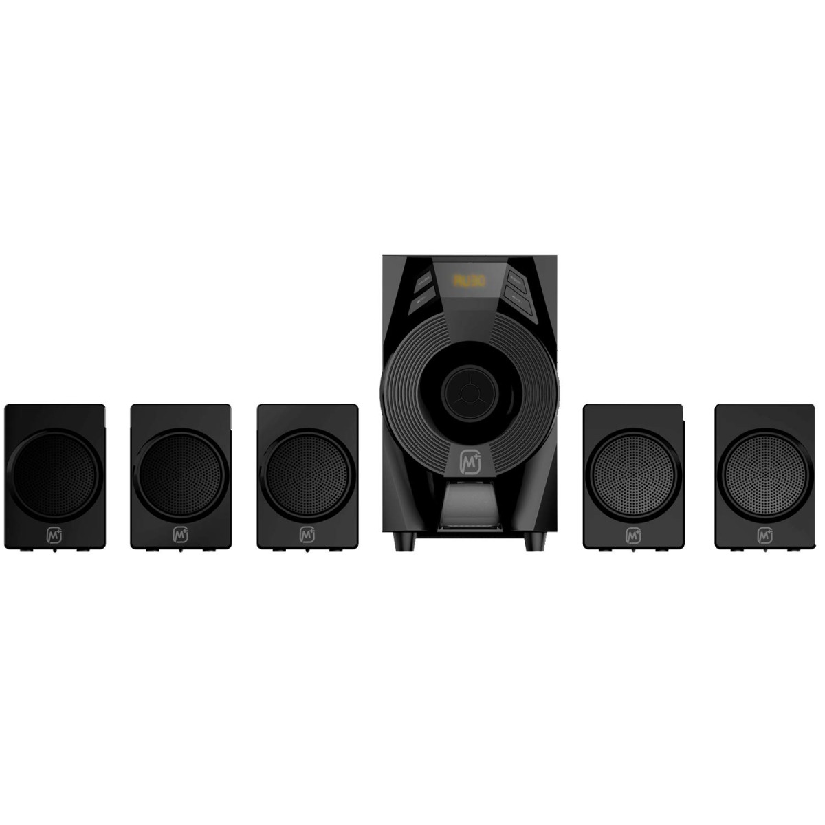 Matata MTM51376 True 30 Watt 5.1 Channel Multimedia Speaker with Built in Amplifier, LED Display, Multi Connectivity - Wireless Bluetooth/AUX/USB, Remote Control (Black) Matata MTM51376 True 30 Watt 5.1 Channel Multimedia Speaker with Built in Amplifier, LED Display, Multi Connectivity - Wireless Bluetooth/AUX/USB, Remote Control (Black)