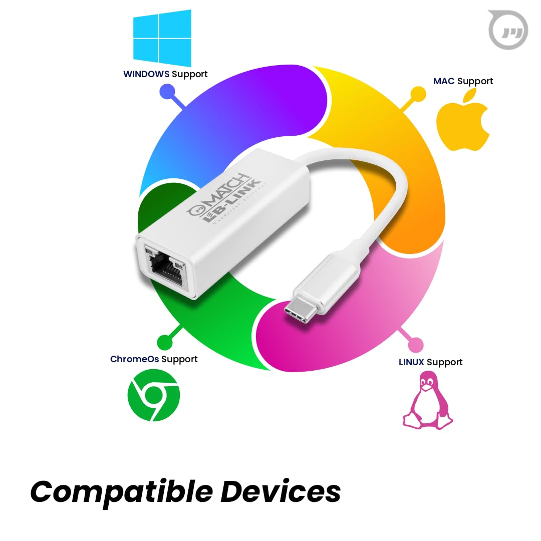 Match LB-Link 3.0 to RJ45 Gigabit LAN Network Adapter | Plug and Play|10/100/1000 Mbps Speed| Supports Windows 11/10/8/8.1/7/Mac OS