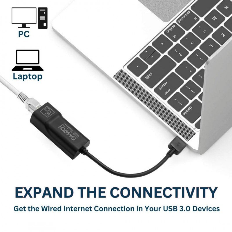 Match LB-Link 3.0 to RJ45 Gigabit LAN Network Adapter | Plug and Play|10/100/1000 Mbps Speed| Supports Windows 11/10/8/8.1/7/Mac OS Match LB-Link 3.0 to RJ45 Gigabit LAN Network Adapter | Plug and Play|10/100/1000 Mbps Speed| Supports Windows 11/10/8/8.1/7/Mac OS