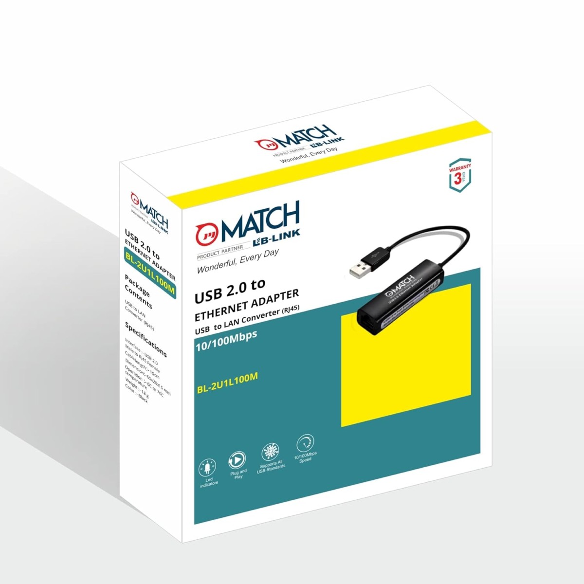 Match LB-Link 3.0 to RJ45 Gigabit LAN Network Adapter | Plug and Play|10/100/1000 Mbps Speed| Supports Windows 11/10/8/8.1/7/Mac OS