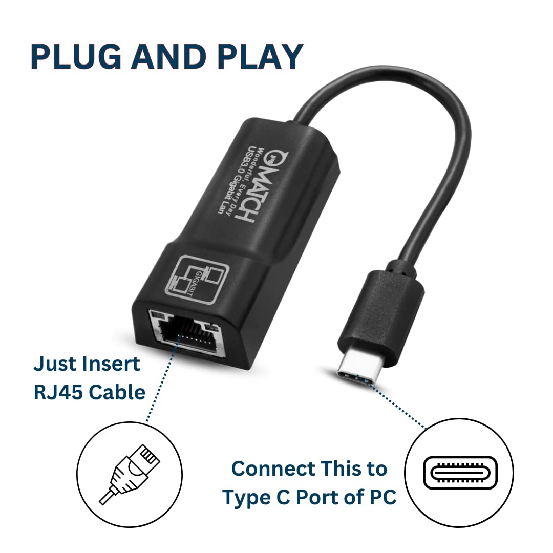Match LB-Link 3.0 to RJ45 Gigabit LAN Network Adapter | Plug and Play|10/100/1000 Mbps Speed| Supports Windows 11/10/8/8.1/7/Mac OS