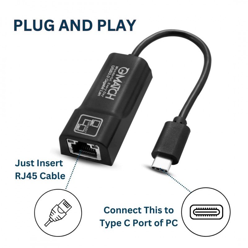 Match LB-Link 3.0 to RJ45 Gigabit LAN Network Adapter | Plug and Play|10/100/1000 Mbps Speed| Supports Windows 11/10/8/8.1/7/Mac OS Match LB-Link 3.0 to RJ45 Gigabit LAN Network Adapter | Plug and Play|10/100/1000 Mbps Speed| Supports Windows 11/10/8/8.1/7/Mac OS