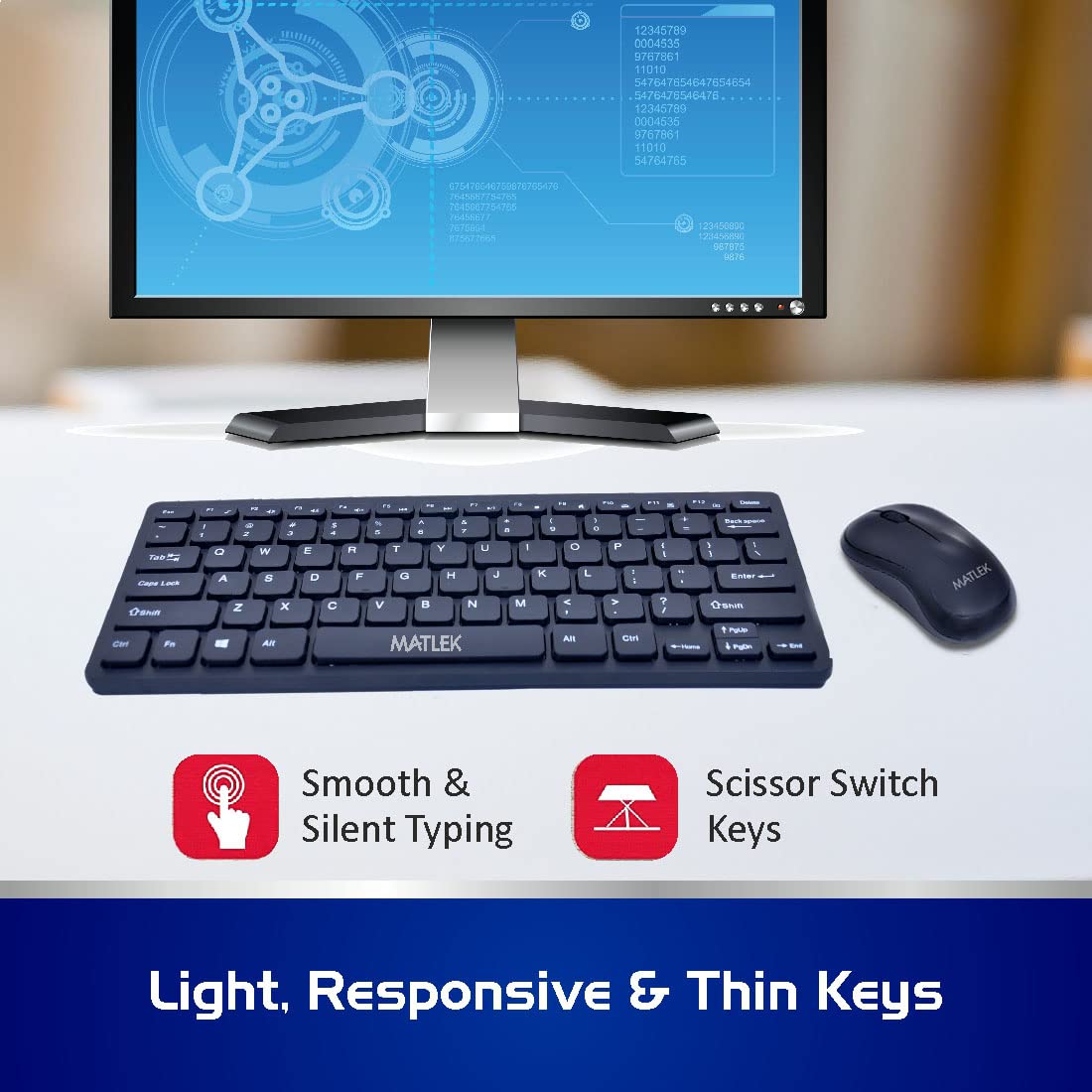 Matlek 2.4g small wireless keyboard - ergonomic and comfortable keyboard