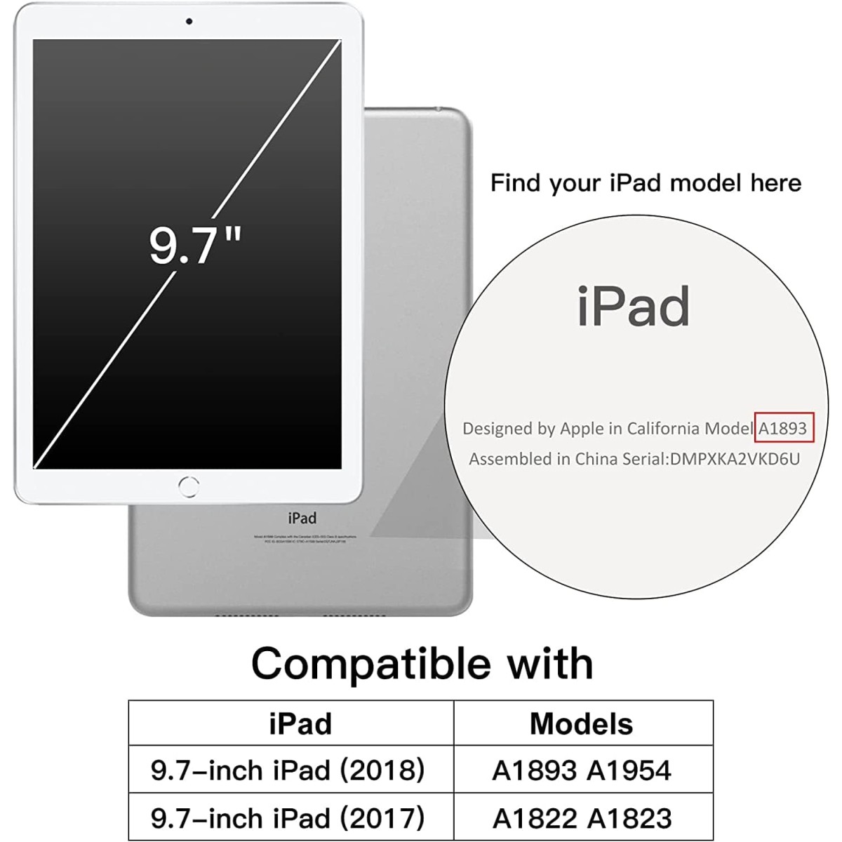 Mcart Faux Leather 360 Degree Rotating Stand Case Cover for New iPad 9.7 inch 2018/2017 5th 6th Generation Model A1822 A1823 A1893 A1954 & ipad Air 2013 A1474 A1475 A1476 A1566 A1567 - Brown