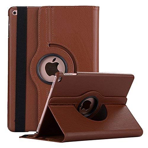 Mcart Faux Leather 360 Degree Rotating Stand Case Cover for New iPad 9.7 inch 2018/2017 5th 6th Generation Model A1822 A1823 A1893 A1954 & ipad Air 2013 A1474 A1475 A1476 A1566 A1567 - Brown