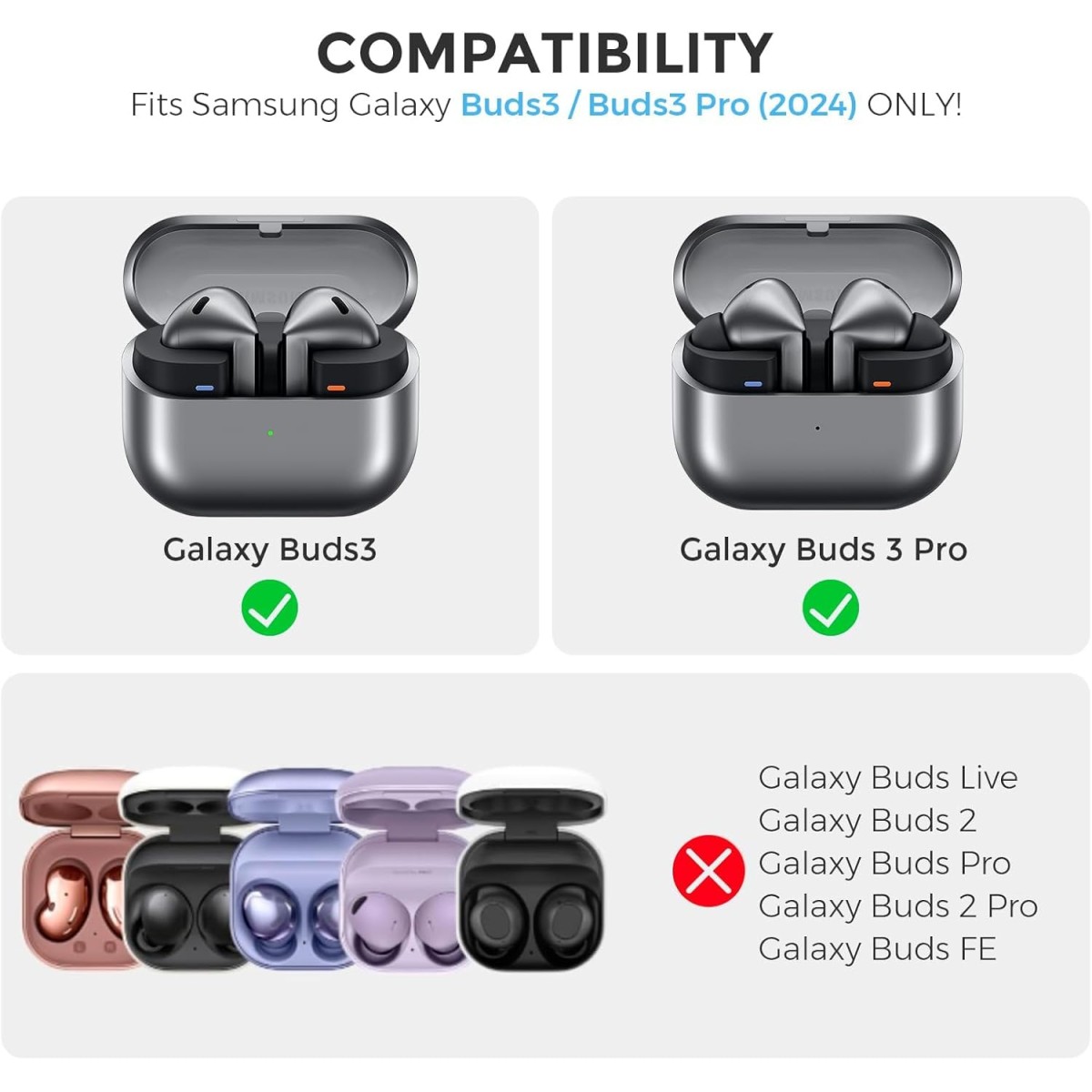 Meyaar Case Compatible with Samsung Galaxy Buds3 Pro/Galaxy Buds 3 with Keychain, Cute Cartoon Silicone Shockproof Protective Case for Men Women (Game Controller)