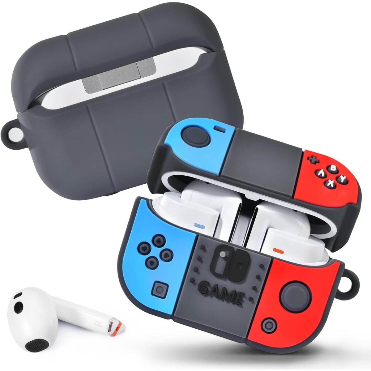 Meyaar Case Compatible with Samsung Galaxy Buds3 Pro/Galaxy Buds 3 with Keychain, Cute Cartoon Silicone Shockproof Protective Case for Men Women (Game Controller)