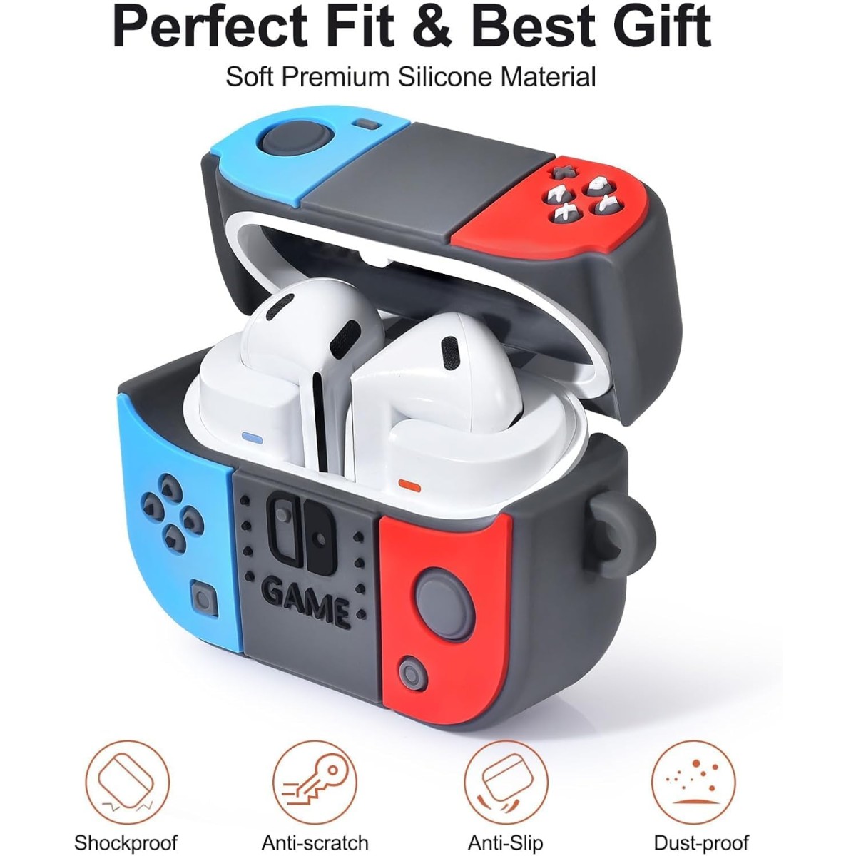 Meyaar Case Compatible with Samsung Galaxy Buds3 Pro/Galaxy Buds 3 with Keychain, Cute Cartoon Silicone Shockproof Protective Case for Men Women (Game Controller)