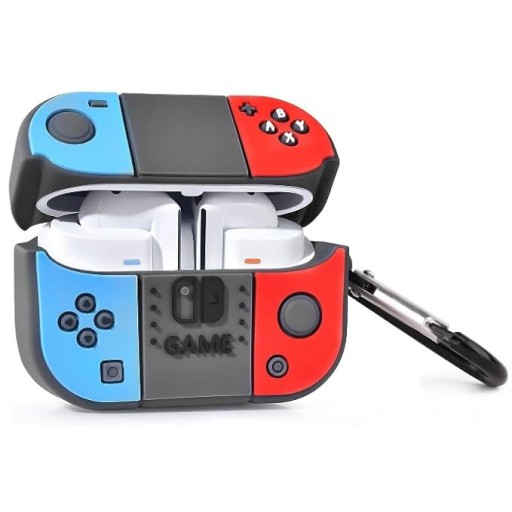 Meyaar Case Compatible with Samsung Galaxy Buds3 Pro/Galaxy Buds 3 with Keychain, Cute Cartoon Silicone Shockproof Protective Case for Men Women (Game Controller)