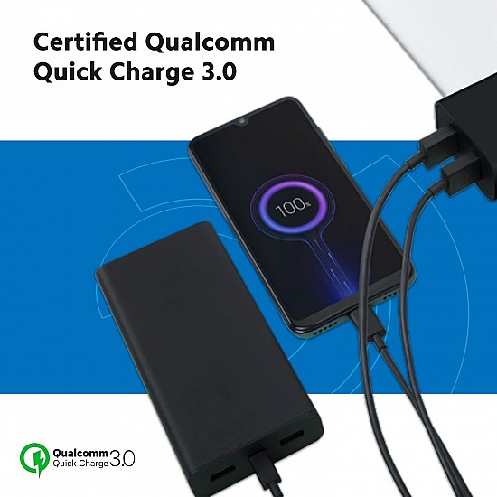 Mi 18W Dual Port Charger (Mi/Xiaomi/Redmi Charger, Fast Data Transfer, Qualcomm Quick Charge 3.0, BIS Certified, Strong and Compact Design, 5V-3A/9V-2A/12W-1.5A, Double Port Output)