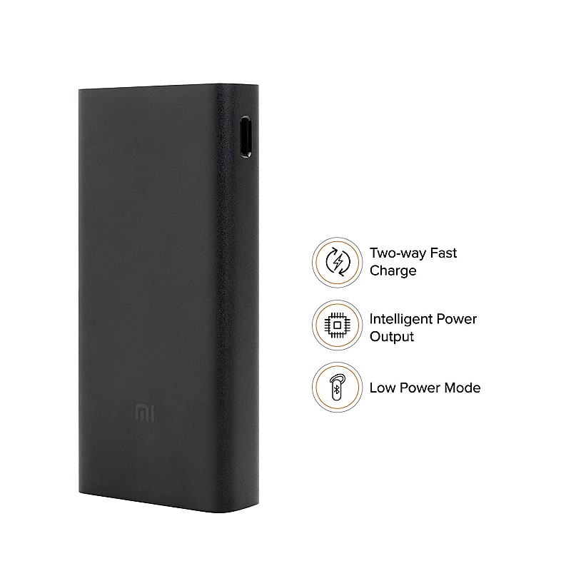 Mi 20000mAH Li-Polymer Power Bank 2i (Black) with 18W Fast Charging Refurbished 