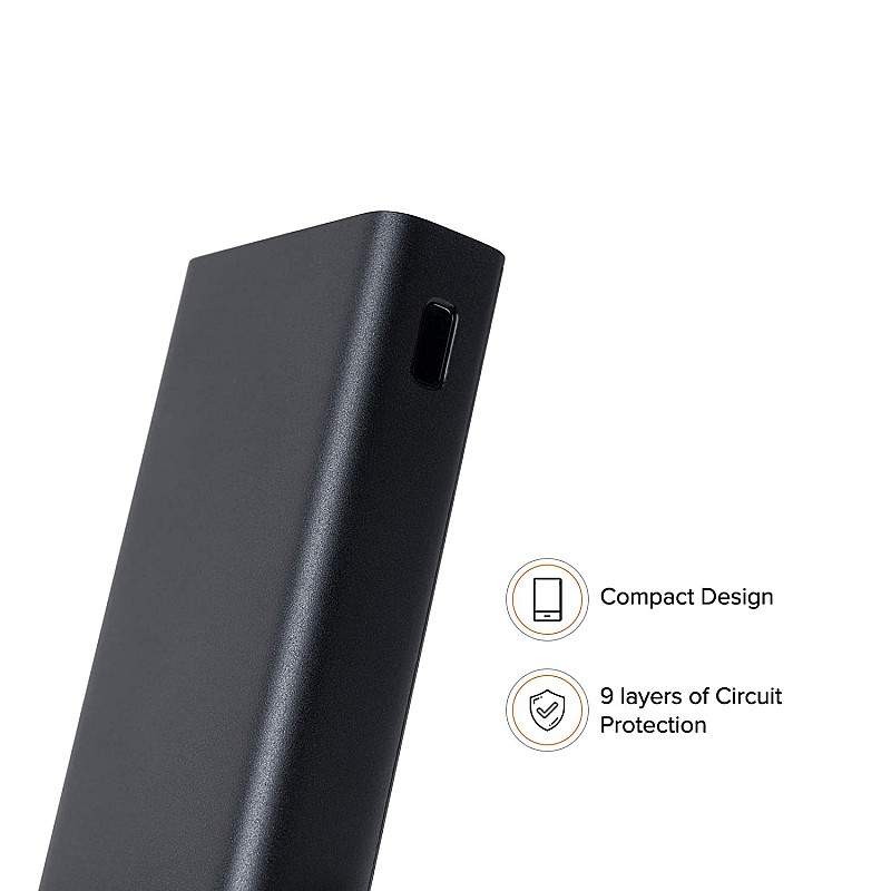 Mi 20000mAH Li-Polymer Power Bank 2i (Black) with 18W Fast Charging Refurbished 