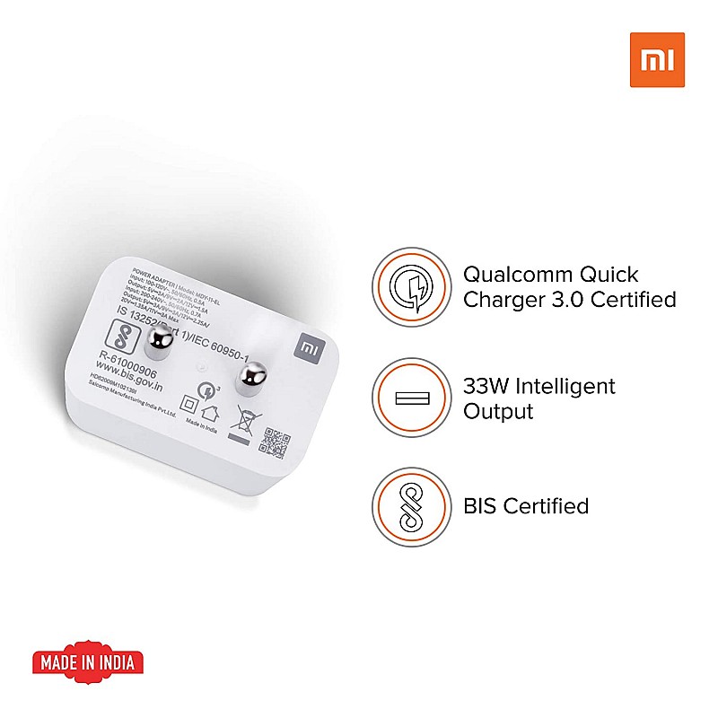 Mi 33W Sonic Charge 2.0 Charger Fast Charging White