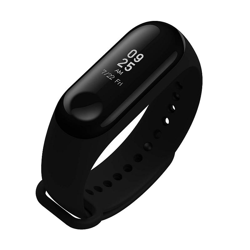 Mi Band 3 (Black) + Additional Strap (Pink)-