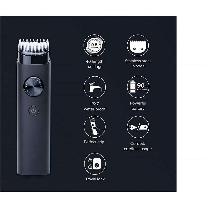 Mi Beard Trimmer for men, full body Waterproof IPX7, 90 mins runtime, Fast Charging, 40 length settings, cordless