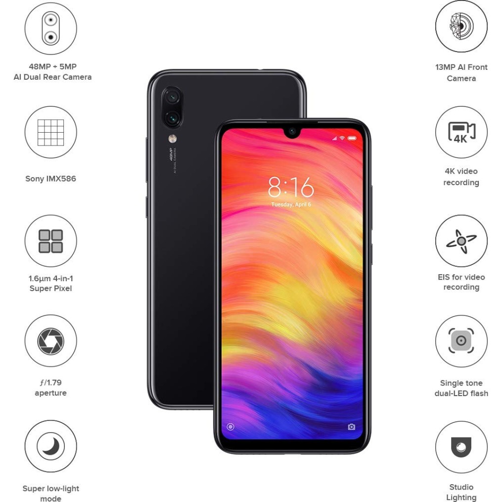 Mi Note 7 Pro (Space Black, 64GB, 6GB RAM) refurbished