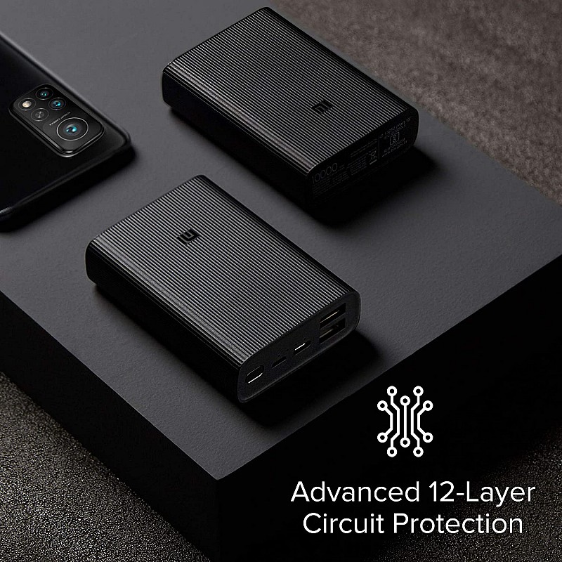 Mi Pocket Power Bank Pro Black 10000mAh Triple Output and Dual Input Port  Power Delivery