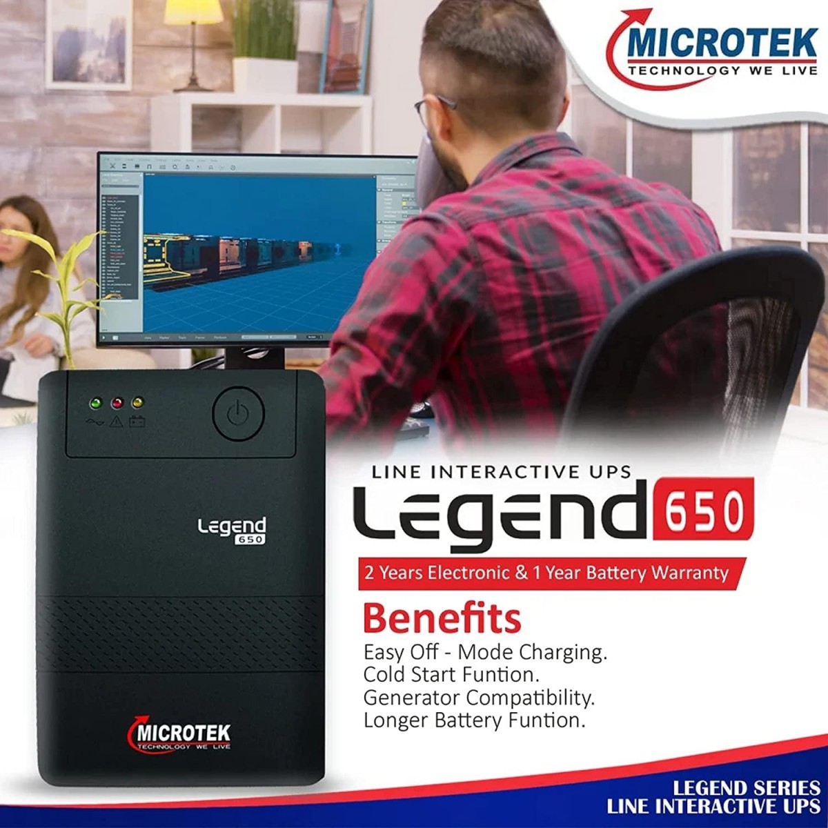 Microtek Line Interactive Legend 650 UPS System an Ideal Power Backup & Protection