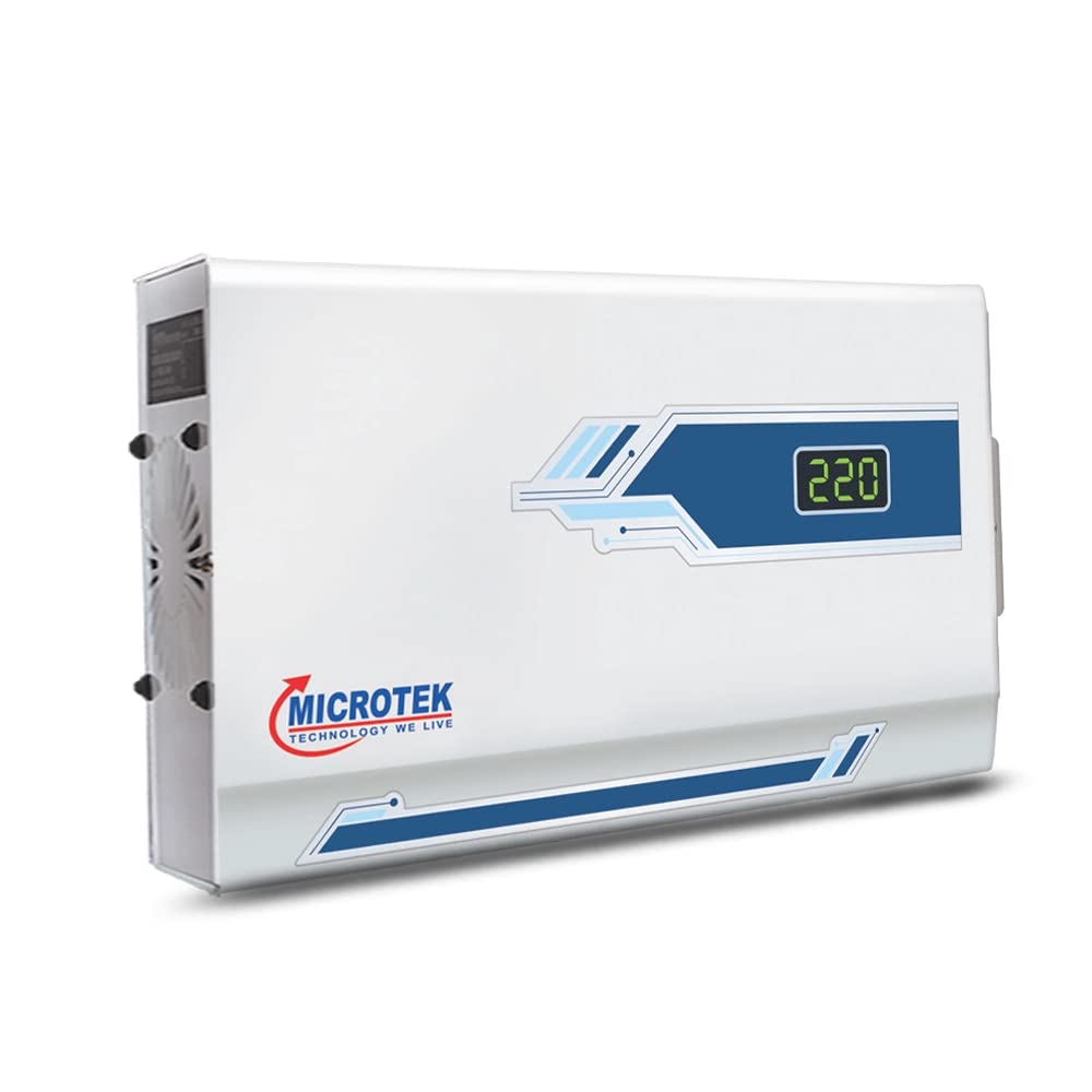 Microtek PEARL EM 4140+ Automatic Voltage Stabilizer for AC Air Conditioner up to 1.5 Ton | Input Range 140V-290V | Digital Display | Wall Mounted | Low & High Cut-Off | Energy Efficient Microtek PEARL EM 4140+ Automatic Voltage Stabilizer for AC Air Conditioner up to 1.5 Ton | Input Range 140V-290V | Digital Display | Wall Mounted | Low & High Cut-Off | Energy Efficient
