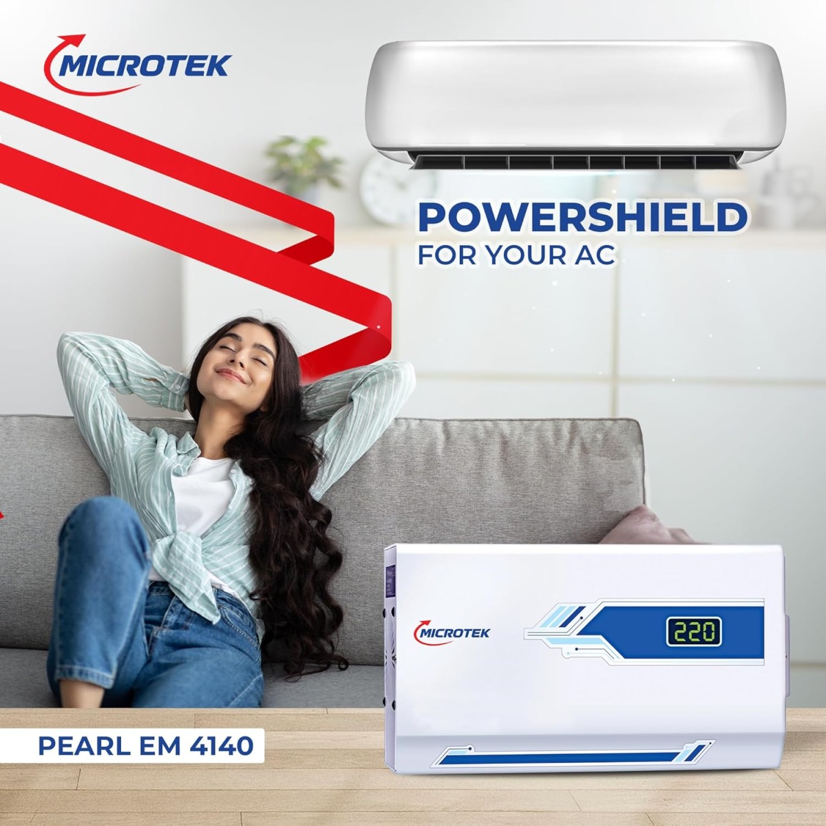Microtek PEARL EM 4140+ Automatic Voltage Stabilizer for AC Air Conditioner up to 1.5 Ton | Input Range 140V-290V | Digital Display | Wall Mounted | Low & High Cut-Off | Energy Efficient Microtek PEARL EM 4140+ Automatic Voltage Stabilizer for AC Air Conditioner up to 1.5 Ton | Input Range 140V-290V | Digital Display | Wall Mounted | Low & High Cut-Off | Energy Efficient