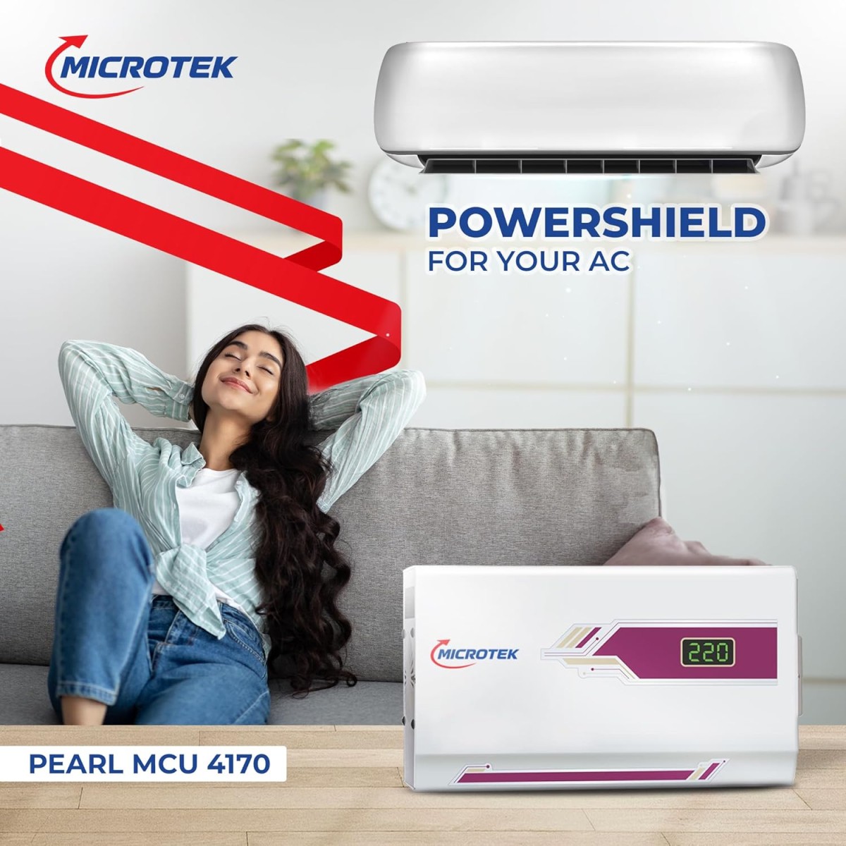 Microtek PEARL EM 4170+ Automatic Voltage Stabilizer for AC Air Conditioner up to 1.5 Ton | 170V - 270±5V Input Range | LED Display | Wall Mounted | Low & High Cut-Off | Energy Efficient Microtek PEARL EM 4170+ Automatic Voltage Stabilizer for AC Air Conditioner up to 1.5 Ton | 170V - 270±5V Input Range | LED Display | Wall Mounted | Low & High Cut-Off | Energy Efficient