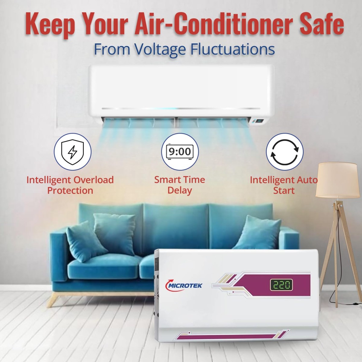 Microtek Pearl EM 4160+ Digital Display Wall Mounted Automatic Voltage Stabilizer Upto 1.5 Ton AC Air Conditioner Working Power 160V - 285±5V with 3 Year Warranty Microtek Pearl EM 4160+ Digital Display Wall Mounted Automatic Voltage Stabilizer Upto 1.5 Ton AC Air Conditioner Working Power 160V - 285±5V with 3 Year Warranty