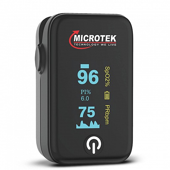 Microtek Pulse Oximeter with Oxygen Saturation Monitor, Heart Rate and SpO2 Levels Oxygen Meter with OLED Display