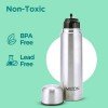 Milton Flip Lid 1000 Thermosteel Water Bottle 1 LTR, 24 Hr Hot and Cold I Leak Proof Lid, ISI Certified I Vacuum Insulated I for Office, Gym, School I Silver Milton Flip Lid 1000 Thermosteel Water Bottle 1 LTR, 24 Hr Hot and Cold I Leak Proof Lid, ISI Certified I Vacuum Insulated I for Office, Gym, School I Silver