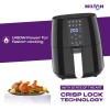 Milton Rapid Digital Air Fryer 4.2L | 1450W | 360° High Speed Air Circulation | Up to 90% Less Oil Usage | 8 Preset Menus | Touch Control Panel & Digital Display | Auto Shut-Off | 1 Year Warranty