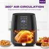 Milton Rapid Digital Air Fryer 4.2L | 1450W | 360° High Speed Air Circulation | Up to 90% Less Oil Usage | 8 Preset Menus | Touch Control Panel & Digital Display | Auto Shut-Off | 1 Year Warranty