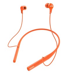 Mivi Collar 2B Bluetooth Wireless in Ear Earphones, 24 Hours Playtime, IPX7 Water Proof, Booming Bass, Magnetic Buds, Bluetooth 5.0 with mic (Orange)