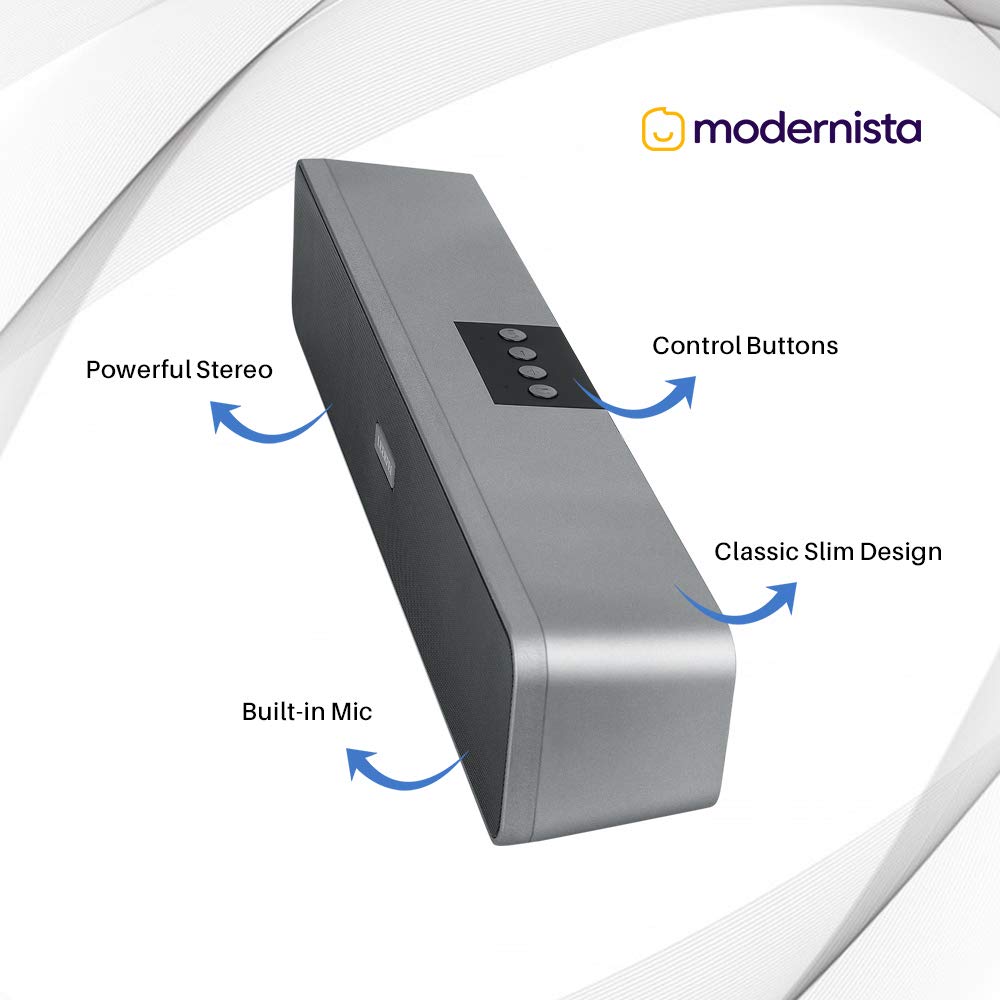 Modernista Maestro Bar 20W Bluetooth Soundbar Speaker with 2400mah Battery/BT v5.0/Aux/USB Port, Small (Maestro Bar20)