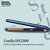 Morphy Richards Estella Hs2500 Temp Control Hair Straightener|5 Temp Settings 120-220°C|Keratin Ceramic Plates|Frizzfree and Silky Hair|Long Plates For Quick Straightening|Travel Friendly| 2-Yr Warranty By Brand|Blue & Rosegold|Gift for Her