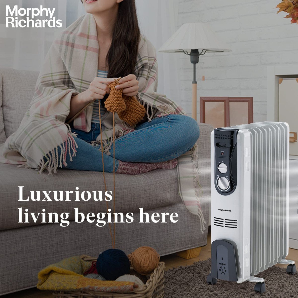Morphy Richards OFR Room Heater, 09 Fin 2000 Watts Oil Filled Room Heater , ISI Approved (OFR 9 Grey)