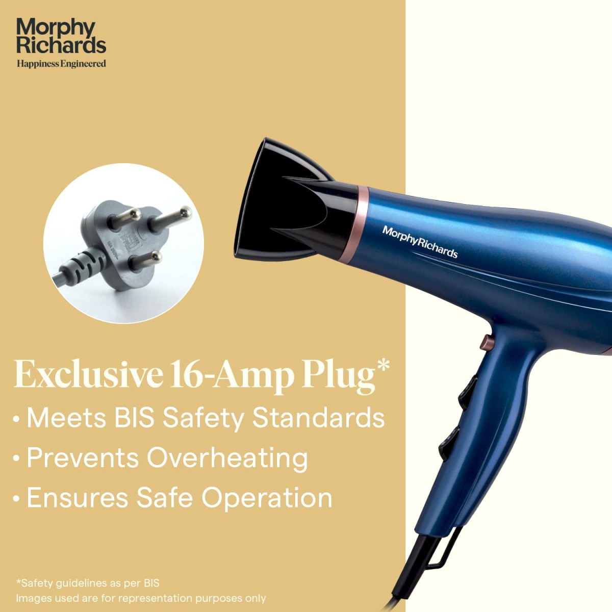 Morphy Richards Stylist Care Hd192Dc 1900W Hair Dryer|3-Speed 2-Heat Settings|Frizzfree, Shiny Hair|Hair Dryer with Diffuser, Detachable Concentrator| 2-Yr Warranty| 1900 Watt|Blue & Rose Gold Morphy Richards Stylist Care Hd192Dc 1900W Hair Dryer|3-Speed 2-Heat Settings|Frizzfree, Shiny Hair|Hair Dryer with Diffuser, Detachable Concentrator| 2-Yr Warranty| 1900 Watt|Blue & Rose Gold